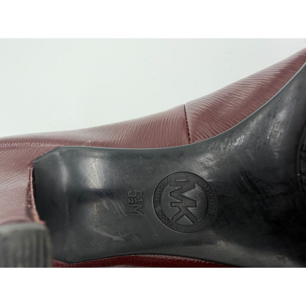 Michael Kors Pump Women's Leather Pointed Toe Stiletto Heel Sz 5.5M Deep Maroon - Picture 9 of 10